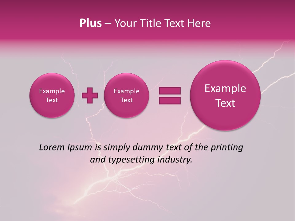A Purple And Black Background With Lightning PowerPoint Template