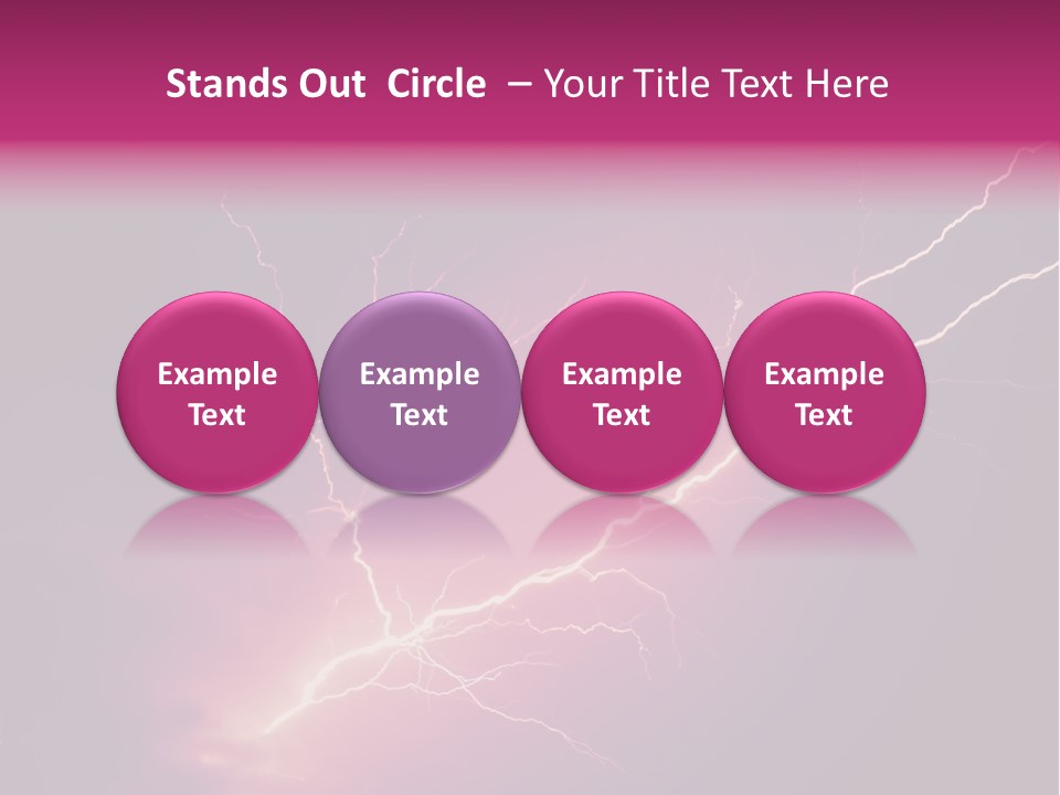 A Purple And Black Background With Lightning PowerPoint Template