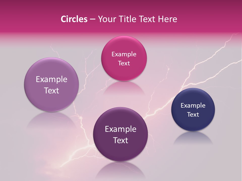 A Purple And Black Background With Lightning PowerPoint Template