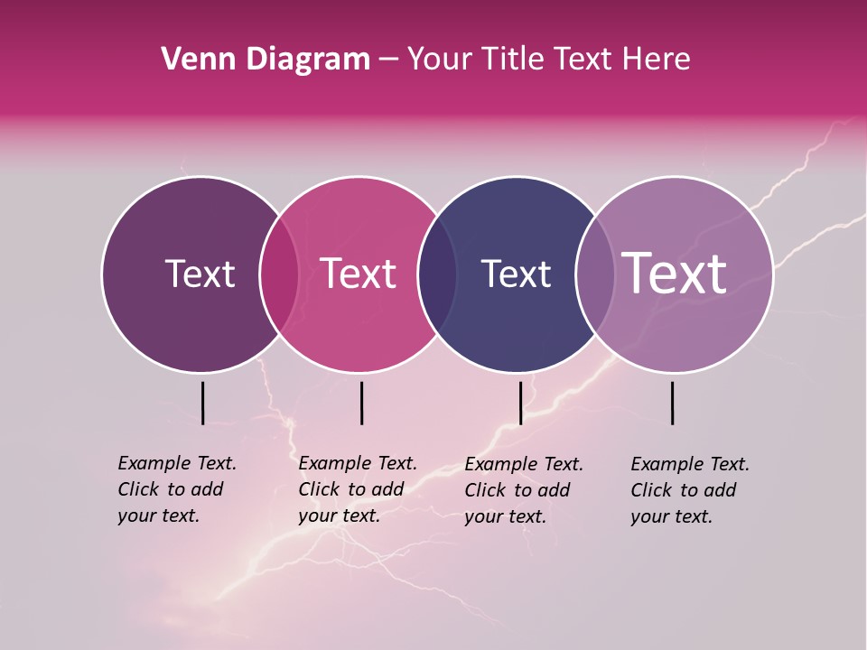 A Purple And Black Background With Lightning PowerPoint Template