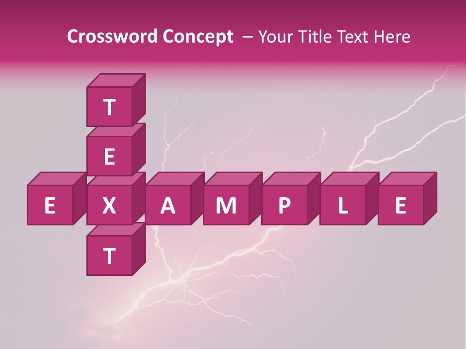 A Purple And Black Background With Lightning PowerPoint Template