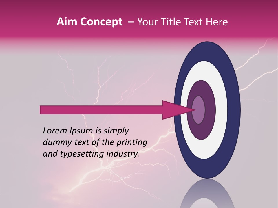 A Purple And Black Background With Lightning PowerPoint Template
