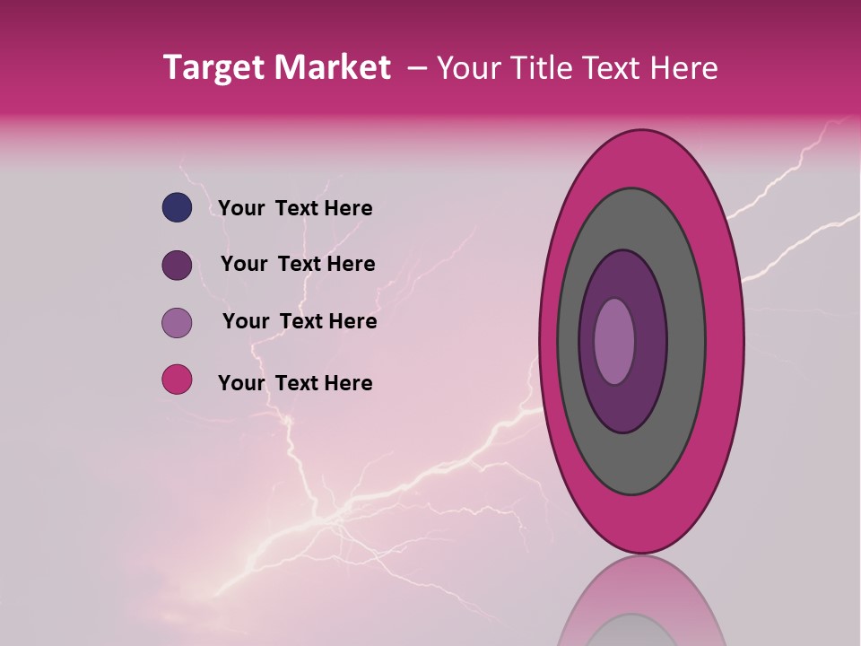 A Purple And Black Background With Lightning PowerPoint Template