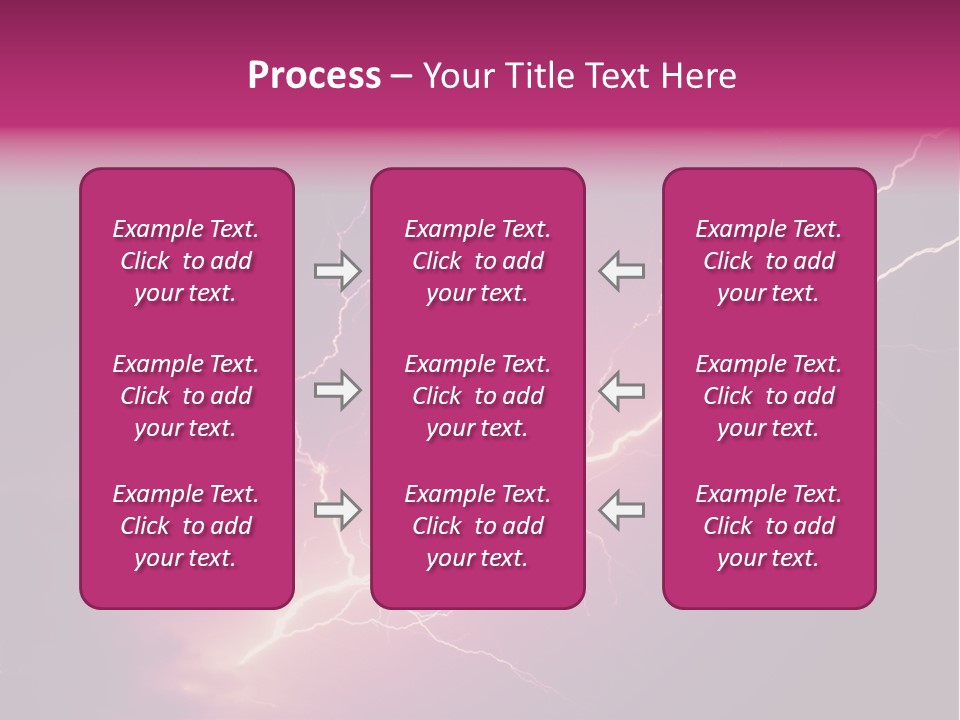 A Purple And Black Background With Lightning PowerPoint Template