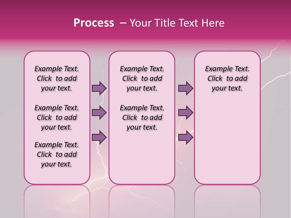 A Purple And Black Background With Lightning PowerPoint Template