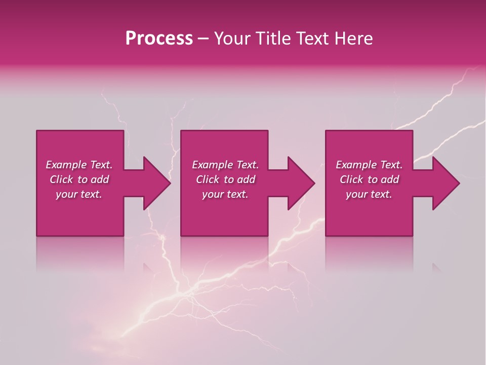 A Purple And Black Background With Lightning PowerPoint Template