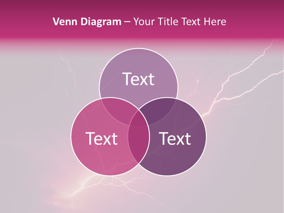 A Purple And Black Background With Lightning PowerPoint Template