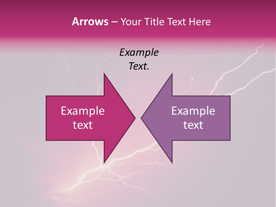 A Purple And Black Background With Lightning PowerPoint Template