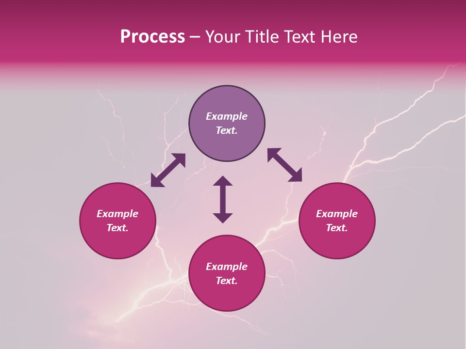 A Purple And Black Background With Lightning PowerPoint Template