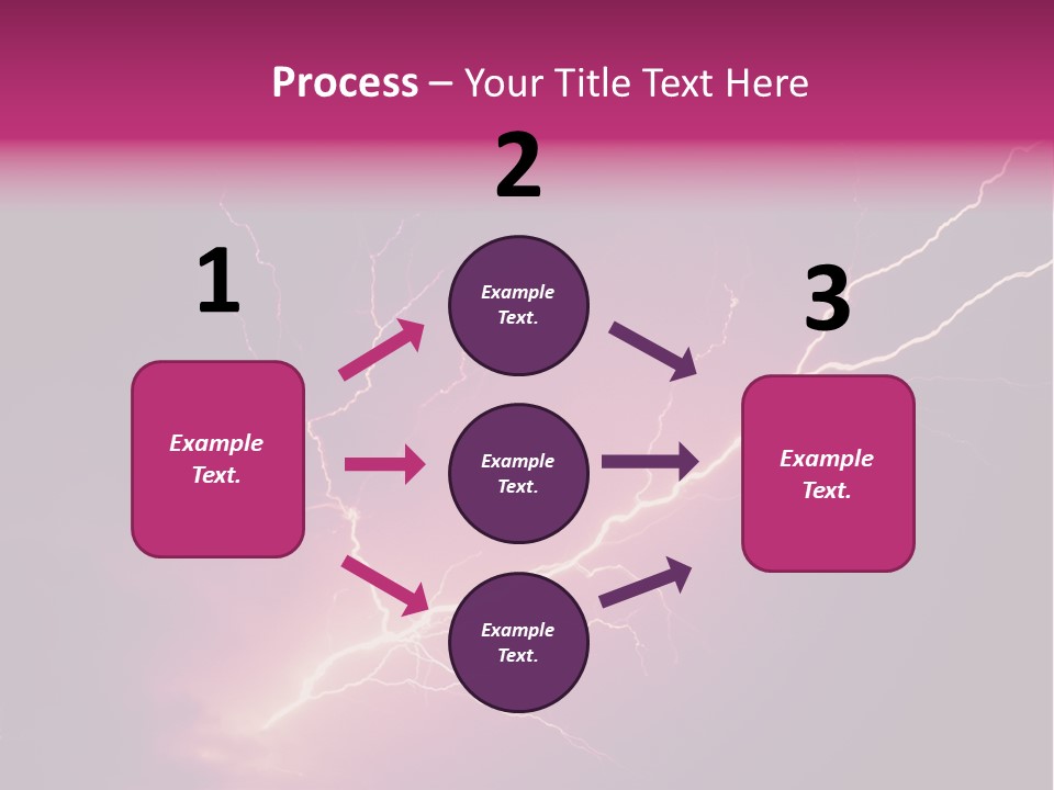 A Purple And Black Background With Lightning PowerPoint Template