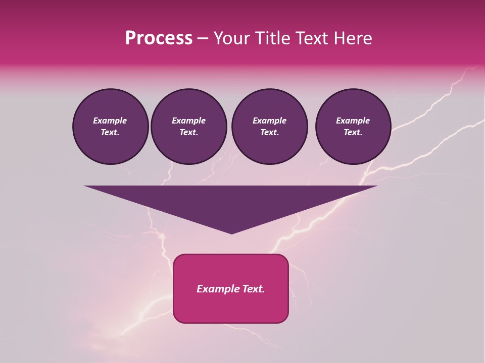 A Purple And Black Background With Lightning PowerPoint Template
