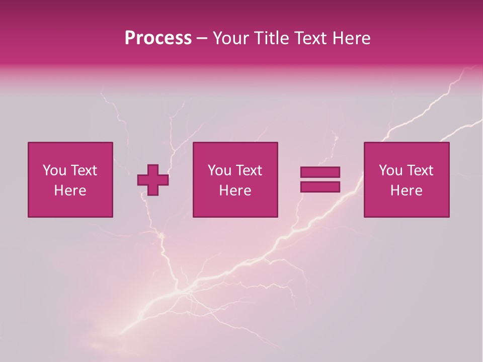 A Purple And Black Background With Lightning PowerPoint Template
