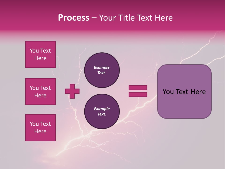 A Purple And Black Background With Lightning PowerPoint Template