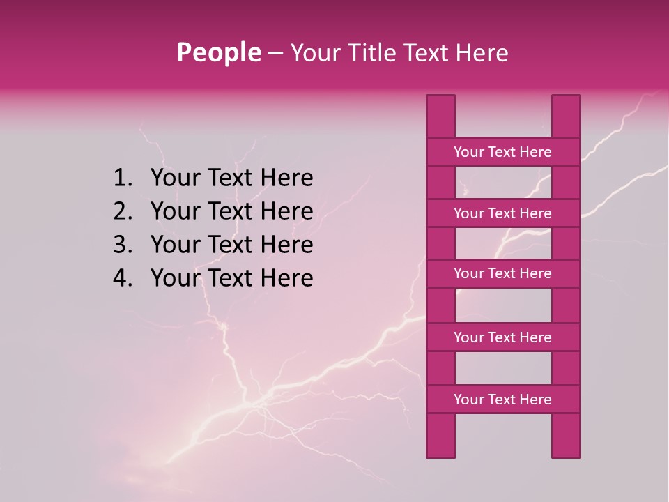A Purple And Black Background With Lightning PowerPoint Template