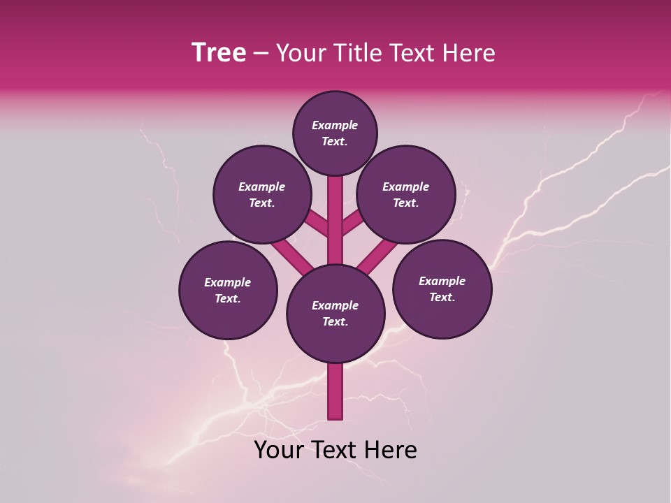 A Purple And Black Background With Lightning PowerPoint Template