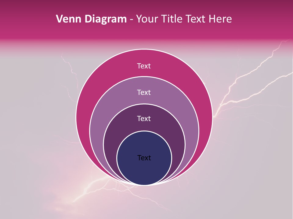 A Purple And Black Background With Lightning PowerPoint Template