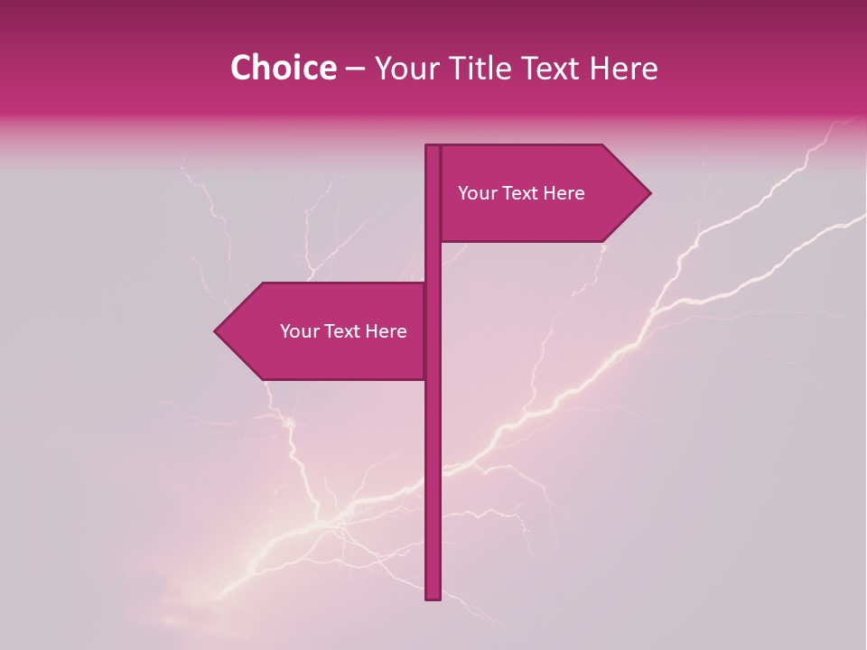 A Purple And Black Background With Lightning PowerPoint Template