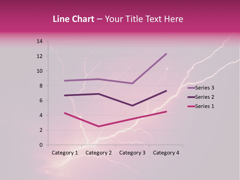 A Purple And Black Background With Lightning PowerPoint Template