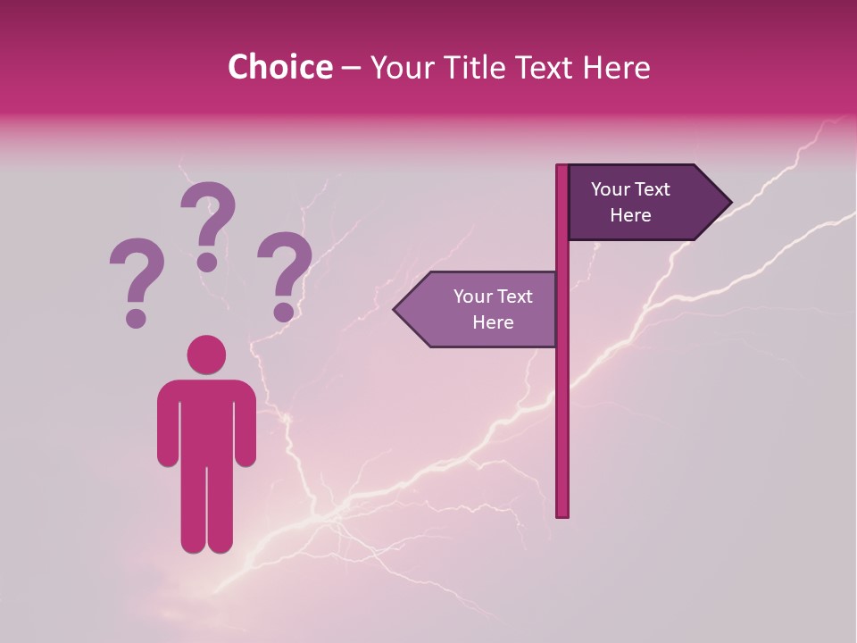 A Purple And Black Background With Lightning PowerPoint Template