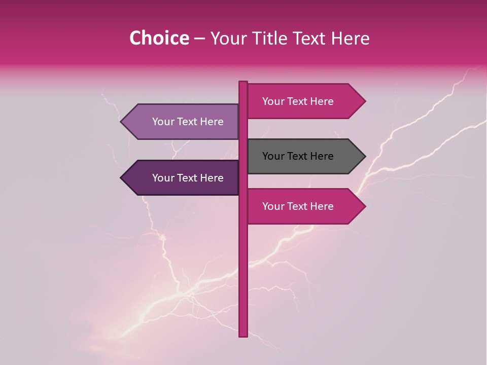 A Purple And Black Background With Lightning PowerPoint Template