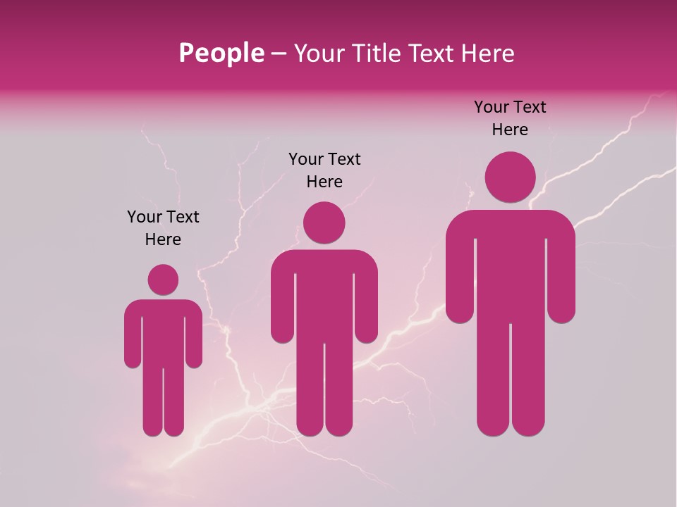 A Purple And Black Background With Lightning PowerPoint Template