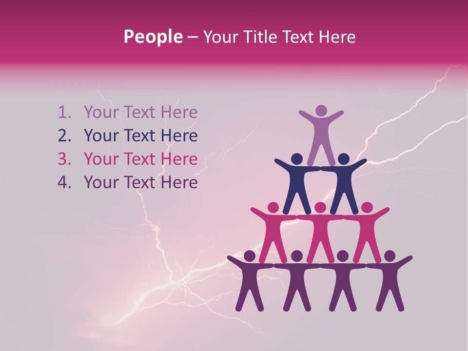 A Purple And Black Background With Lightning PowerPoint Template