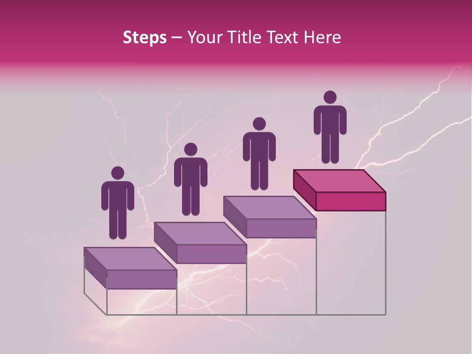 A Purple And Black Background With Lightning PowerPoint Template