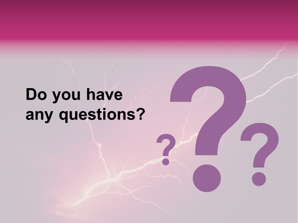 A Purple And Black Background With Lightning PowerPoint Template