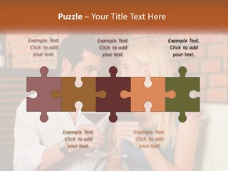 A Man And A Woman Drinking Wine Together PowerPoint Template