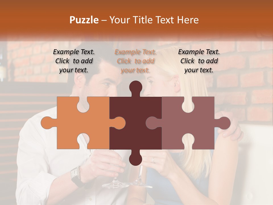 A Man And A Woman Drinking Wine Together PowerPoint Template