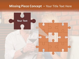 A Man And A Woman Drinking Wine Together PowerPoint Template