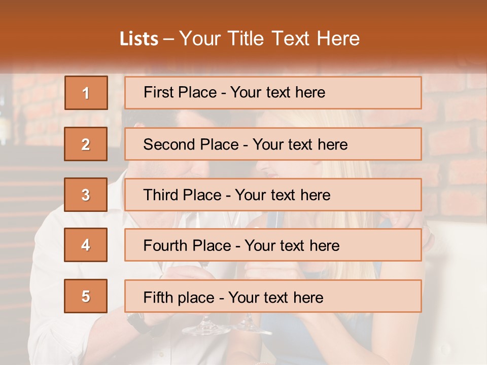 A Man And A Woman Drinking Wine Together PowerPoint Template