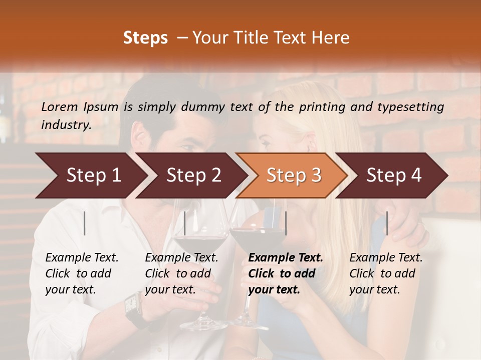 A Man And A Woman Drinking Wine Together PowerPoint Template