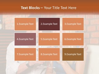 A Man And A Woman Drinking Wine Together PowerPoint Template