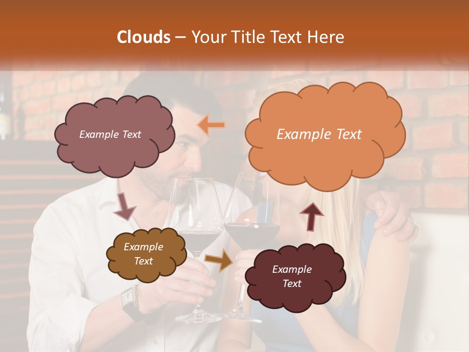 A Man And A Woman Drinking Wine Together PowerPoint Template