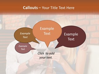 A Man And A Woman Drinking Wine Together PowerPoint Template