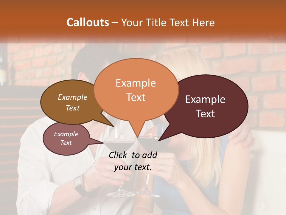 A Man And A Woman Drinking Wine Together PowerPoint Template