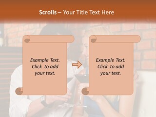 A Man And A Woman Drinking Wine Together PowerPoint Template