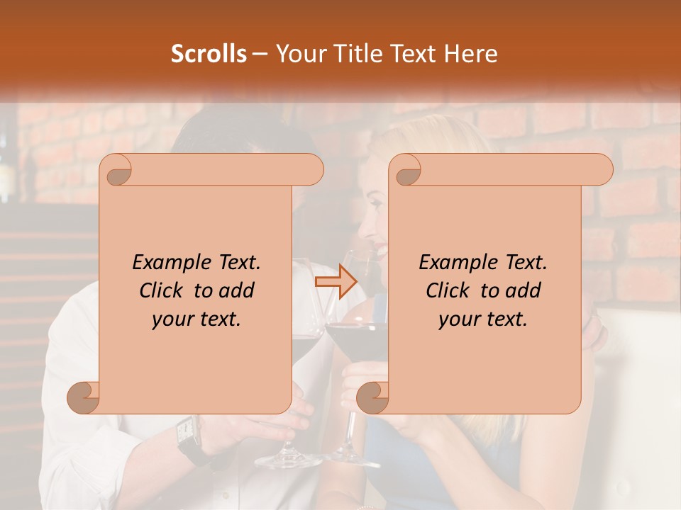 A Man And A Woman Drinking Wine Together PowerPoint Template