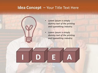 A Man And A Woman Drinking Wine Together PowerPoint Template