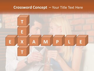 A Man And A Woman Drinking Wine Together PowerPoint Template