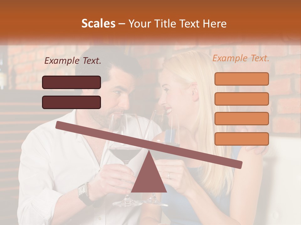 A Man And A Woman Drinking Wine Together PowerPoint Template