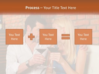 A Man And A Woman Drinking Wine Together PowerPoint Template
