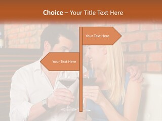A Man And A Woman Drinking Wine Together PowerPoint Template