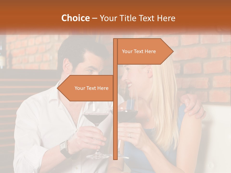 A Man And A Woman Drinking Wine Together PowerPoint Template