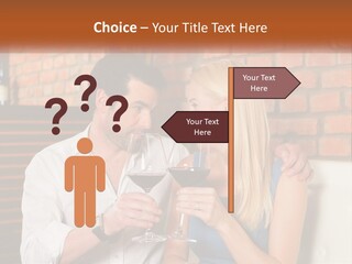 A Man And A Woman Drinking Wine Together PowerPoint Template