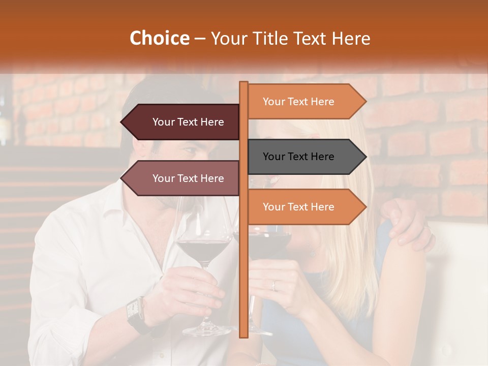 A Man And A Woman Drinking Wine Together PowerPoint Template