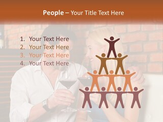 A Man And A Woman Drinking Wine Together PowerPoint Template