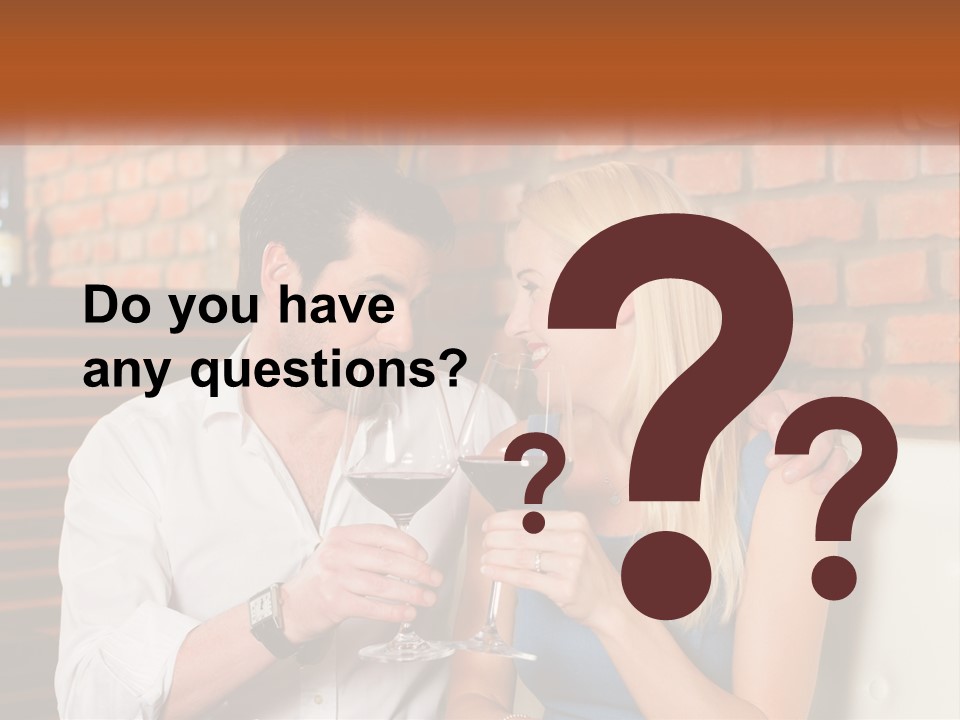 A Man And A Woman Drinking Wine Together PowerPoint Template