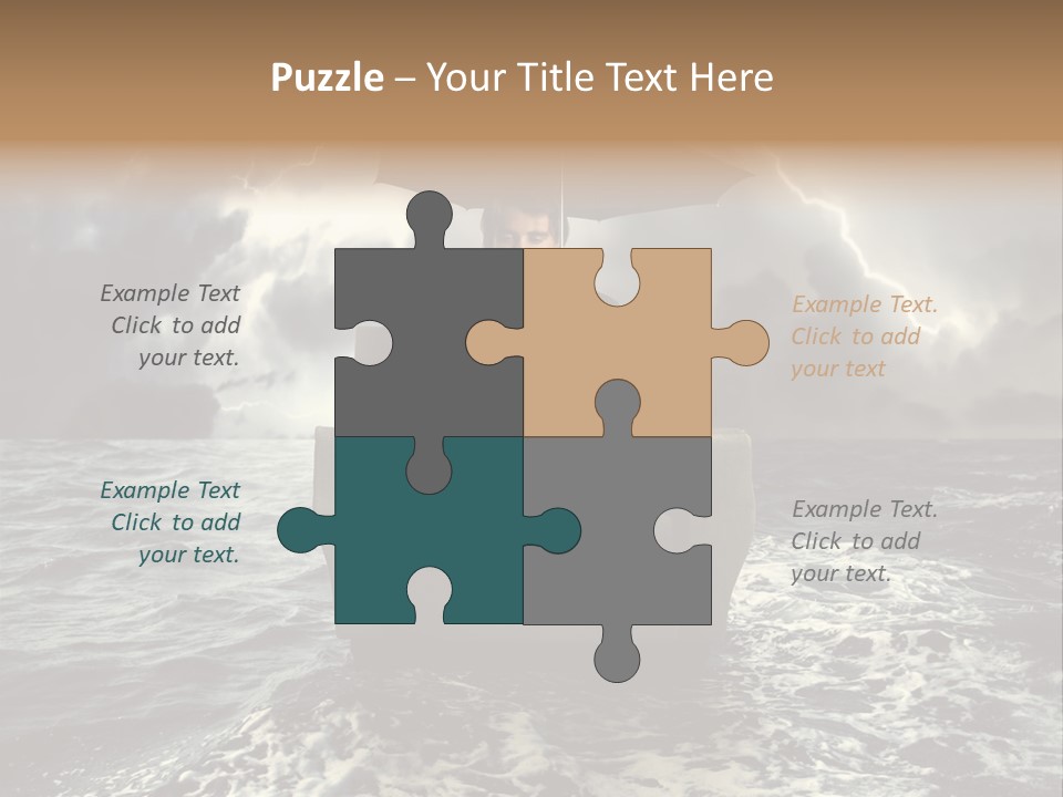 A Man Sitting In A Chair With An Umbrella Over His Head PowerPoint Template